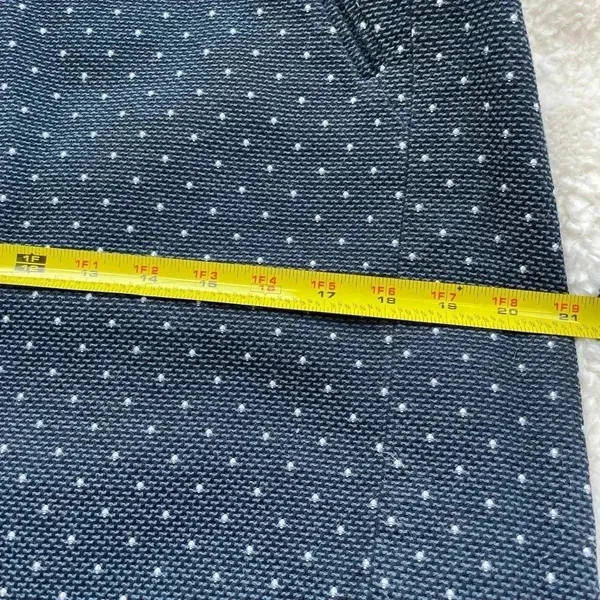 Loft black and blue skirt with white dots, front pockets and‎ zipper, size 12​ - Image 7