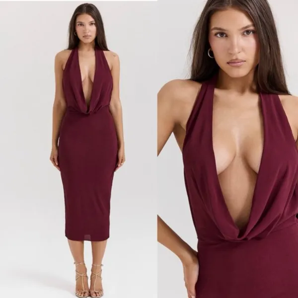 HOUSE OF CB Florentina Halter Minidress in Port Royale Size Small - Image 10