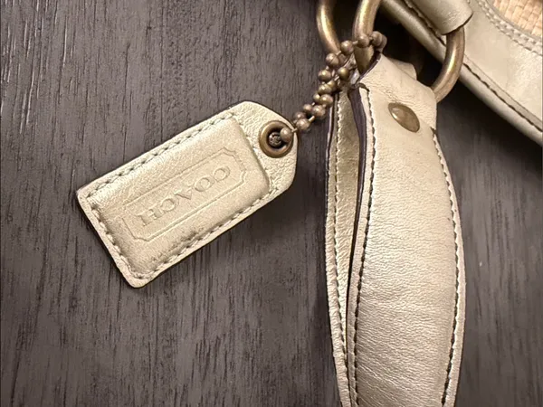 Coach Legacy Vintage Straw Metallic‎ Gold Leather Tote Bag M05K-113 - Image 12