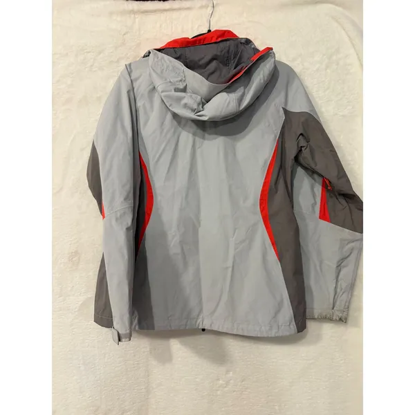 The North Face Womens Rain Jacket Size M Grey Red Colorblock Full Zip Shell A6FB - Image 12