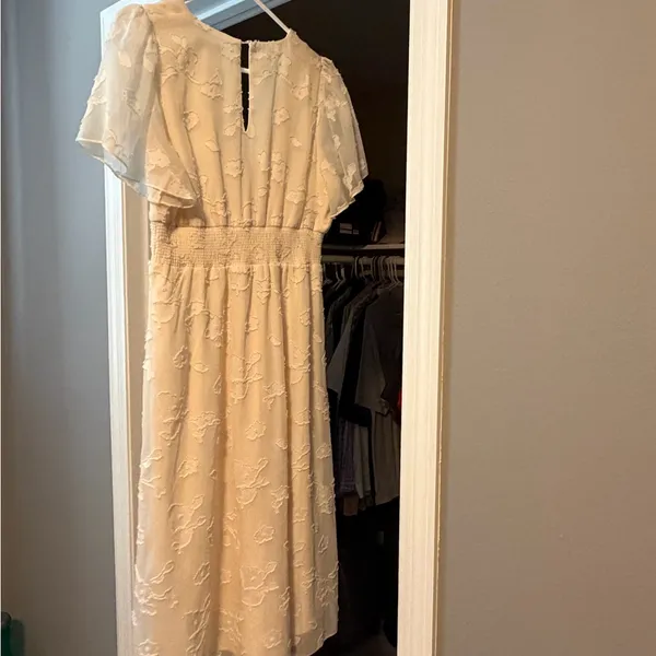 Baltic Born June Smocked Midi Dress-Cream Floral - Image 3