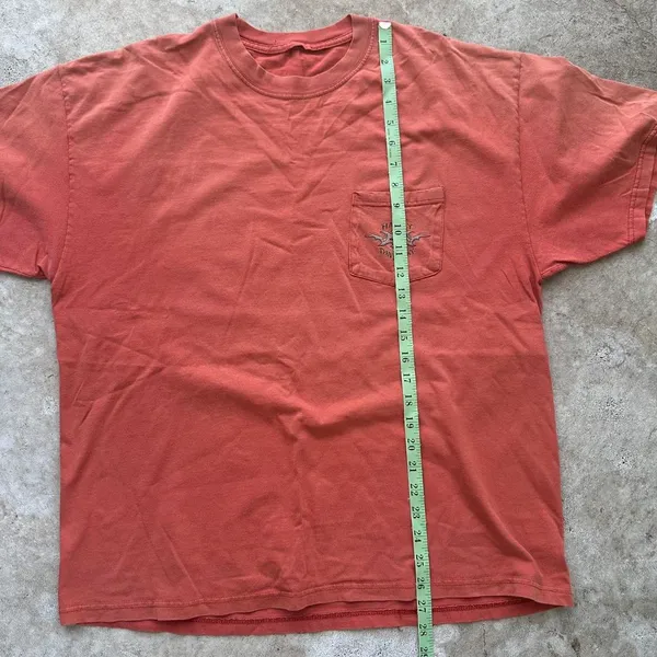 Vintage 2006 Y2K Sarasota, Florida Harley Davidson orange and black pocket tee - Image 4