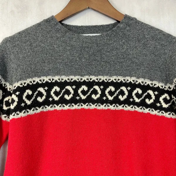 NorthWestBlue Women Fair Isle Lambswool Sweater Size S Nordic Apres Ski‎ Cabin - Image 3