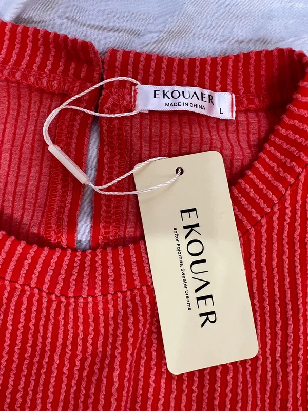 NWT Ekouaer Casual Elastic Waist Romper Dress L - Image 6