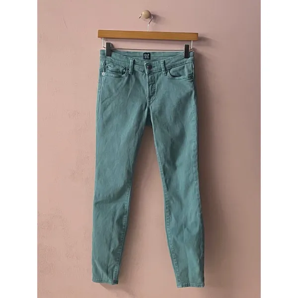 GAP Women's Teal Low Rise Skinny Jeans Size 24 - Image 11