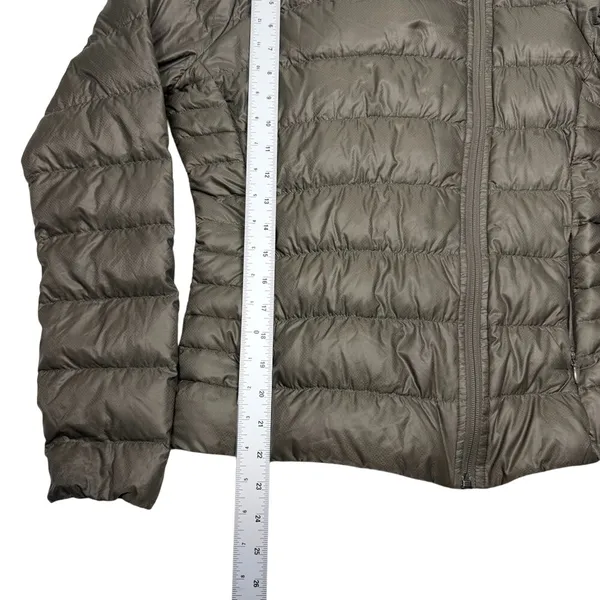 Athleta‎ Goose Down Puffer Jacket Brown Quilted Full Zip Coat Womens Size Jacket - Image 5