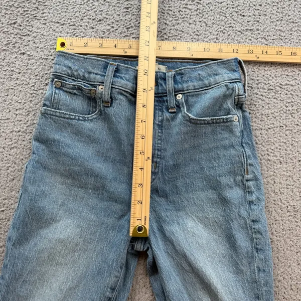 Madewell The Perfect Crop Jeans Light Wash Distressed Raw Hem Size 24 - Image 4