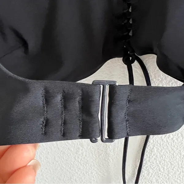 Aerie Black Padded Bikini Top Scoop Style Swim Separate Large - Image 6
