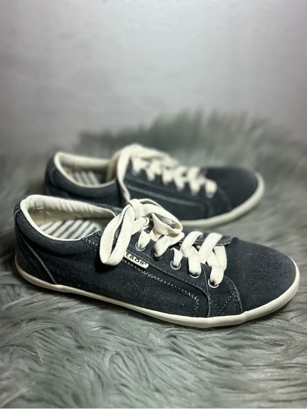 Taos Moc Star Sneakers Graphite Dark Gray Distressed Canvas Size 7W - Image 7