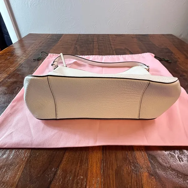 Kate Spade New York White‎ Pebbled Leather Shoulder Bag Hobo with Dust Bag - Image 5