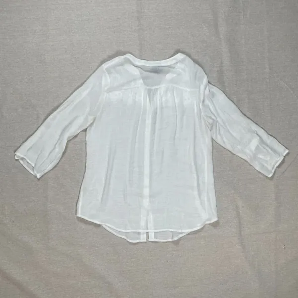 Apt 9 | White Lace Accented Button Front Blouse | Large - Image 2