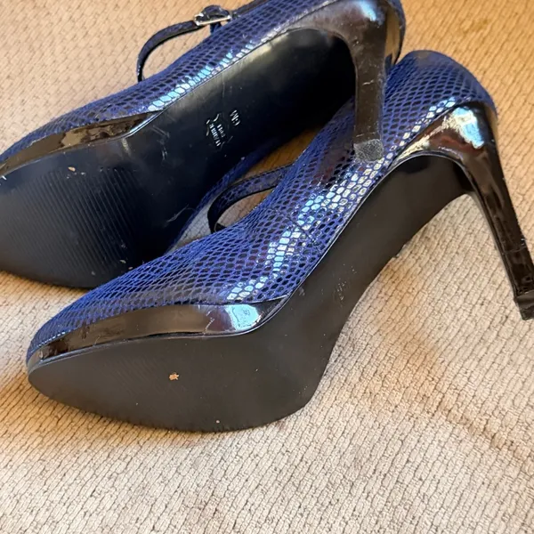 White House Black Market Bailey Snake Print Leather Heels - Image 6