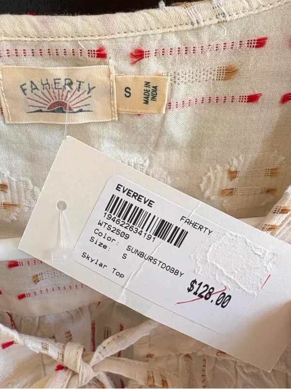 NWT Faherty Skylar Top Size Small Retail $128.00 - Image 5