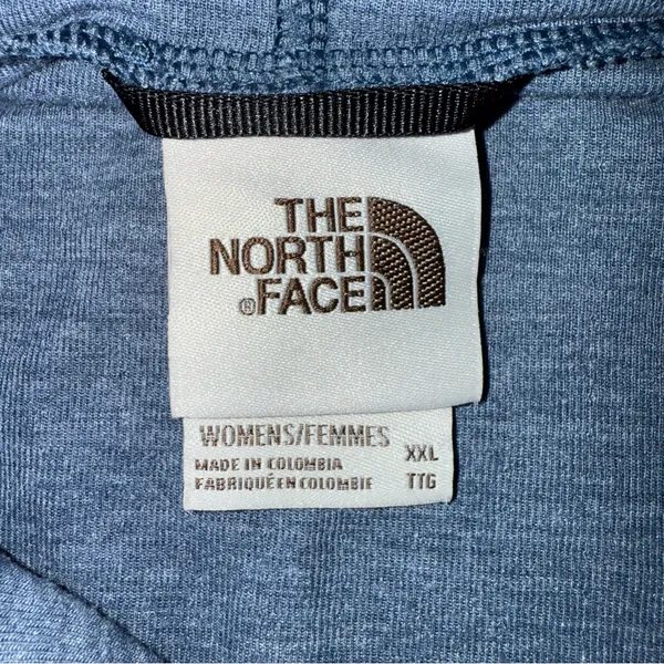 The North Face Women's Heathered Blue Hooded Long Sleeve T-shirt - Image 7