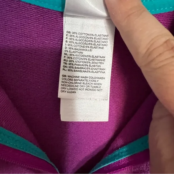 The North Face Purple Teal Spellout Mock Neck Zip Up Outdoor‎ Jacket - Image 5