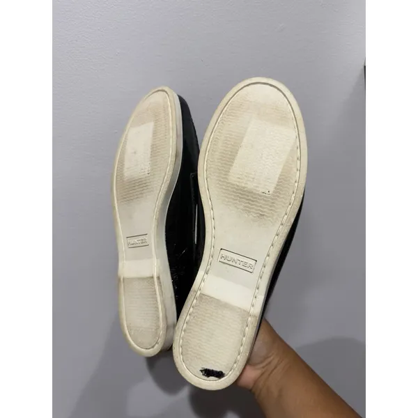 Hunter Willemberg Leather Boat Deck Shoes Flats Loafers White Black‎ 8.5 F - Image 6