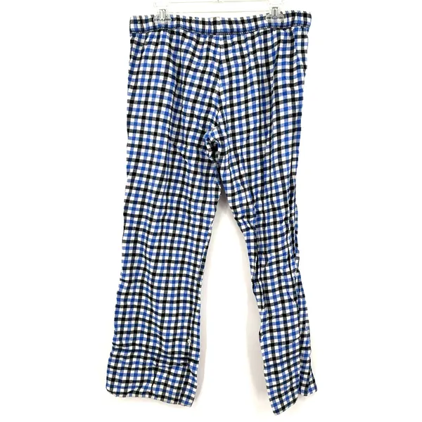Aerie Size Medium Pajama Pants Blue Black Plaid Drawstring‎ Waist Sleepwear Pjs - Image 2