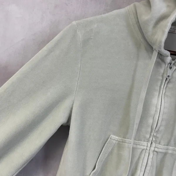 John Galt Brandy Melville Velour Zip Up‎ Hoodie Women OS Crop Soft Street Y2K - Image 6