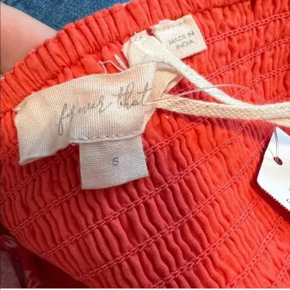 ANTHROPOLOGIE FOREVER THAT GIRL Puff Sleeve Floral Mini Dress Orange‎ - Image 5