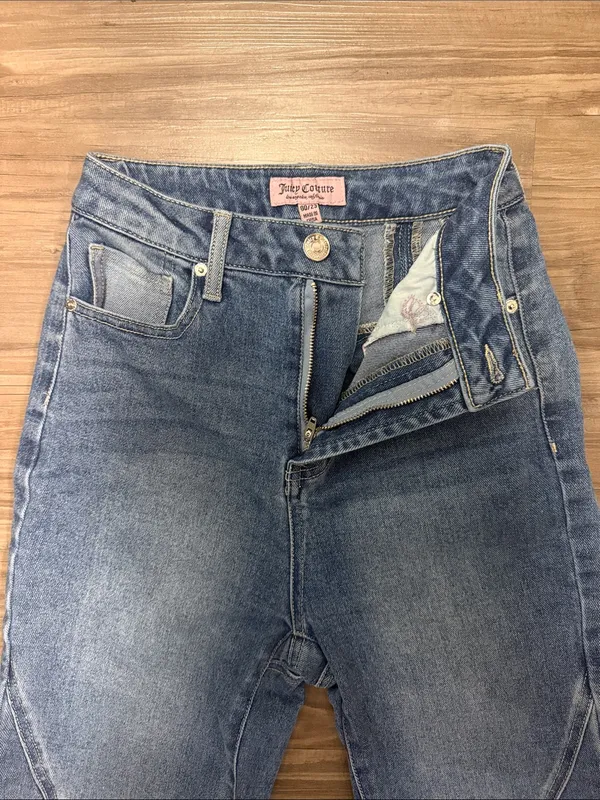 Juicy Couture 2 of Hearts Venice Jeans 00/23 Y2K Heart Pockets McBling $110 - Image 4