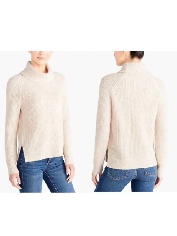 J. Crew Donegal Turtleneck Sweater Lambs Wool Gray Womens Large Scandi Minimal - Image 3