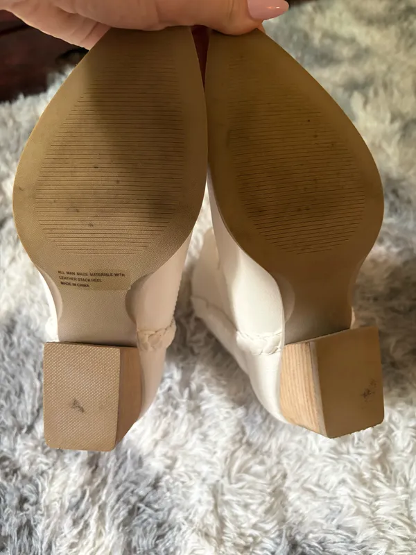 White Cowboy Boots Size 9 - Image 5