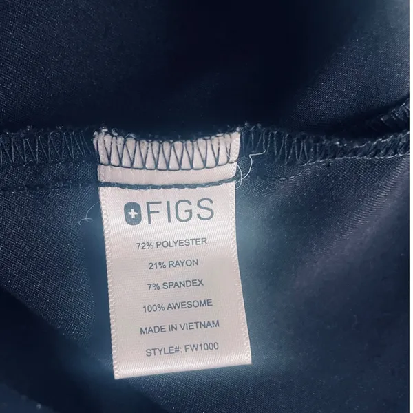FIGS Technical Collection Womens XS Black V-Neck Short Sleeve Scrub Top FW1000 - Image 7