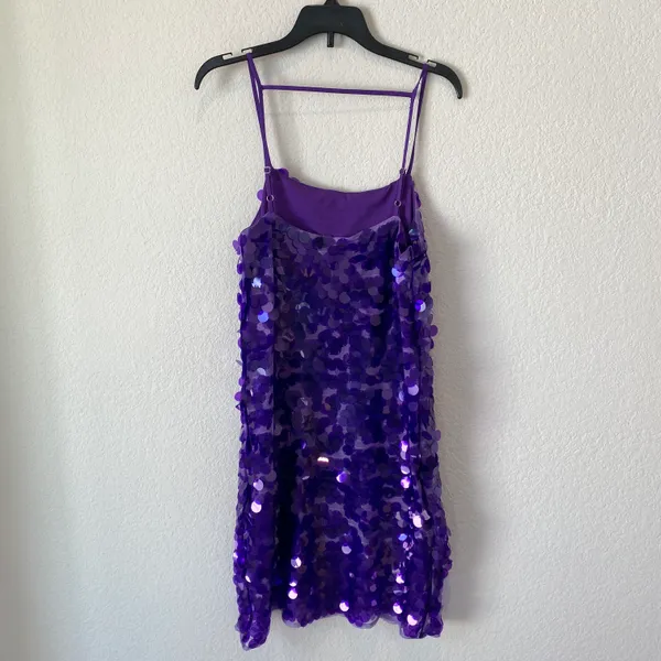 Topshop Sequin Disc Mini Dress in Purple Size 2 NWT - Image 6