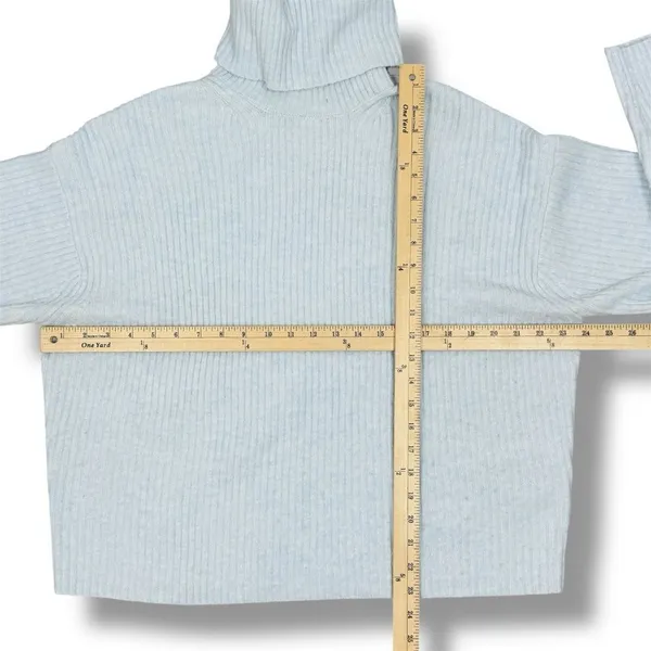 H&M Oversized Ribbed Cowl Neck Sweater Powder Blue Medium‎ - Image 11