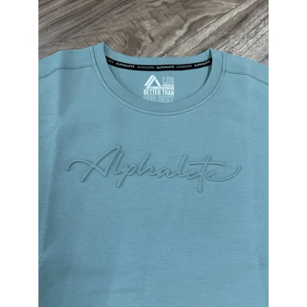 Alphalete Woman’s ELMTS Short SLEEVE Crop - Teal , Size Medium - Image 3