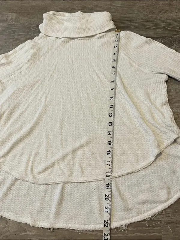 We The Free Waffle Knit Thermal Mock Neck Long Sleeve Top Women’s Size S White - Image 5