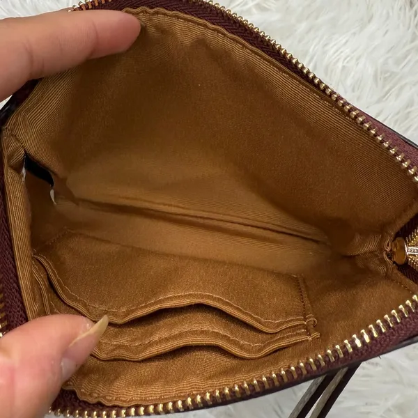 COACH Brown Coated Canvas Wristlet - Image 5