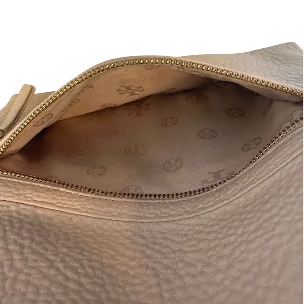 Tory Burch Pebbled Leather Foldover Crossbody‎ Tan Chain Bag - Image 13