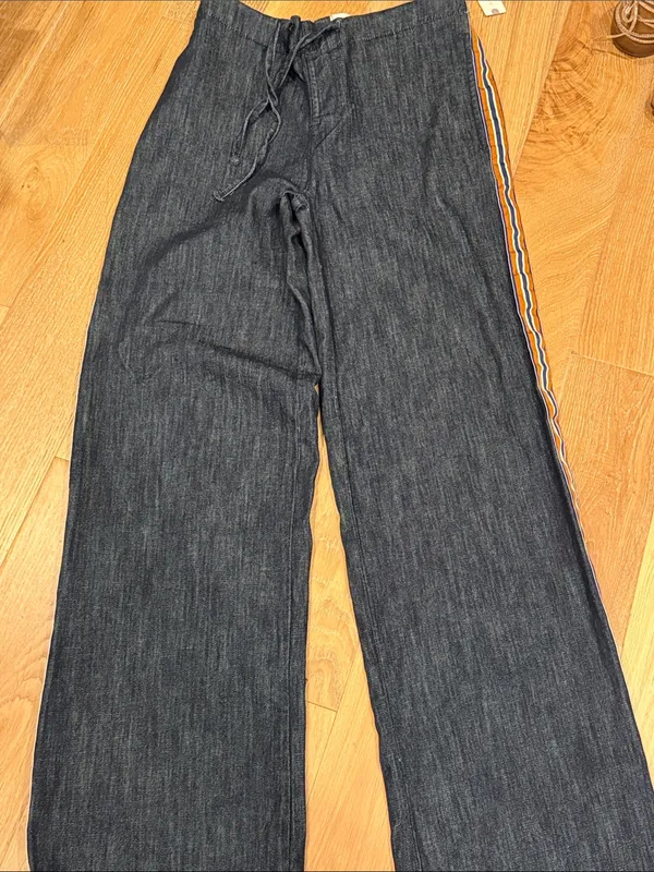 Maeve pull on Wide-Leg Track Pants with Multi-Stripe‎ Side Tape XS - Image 3