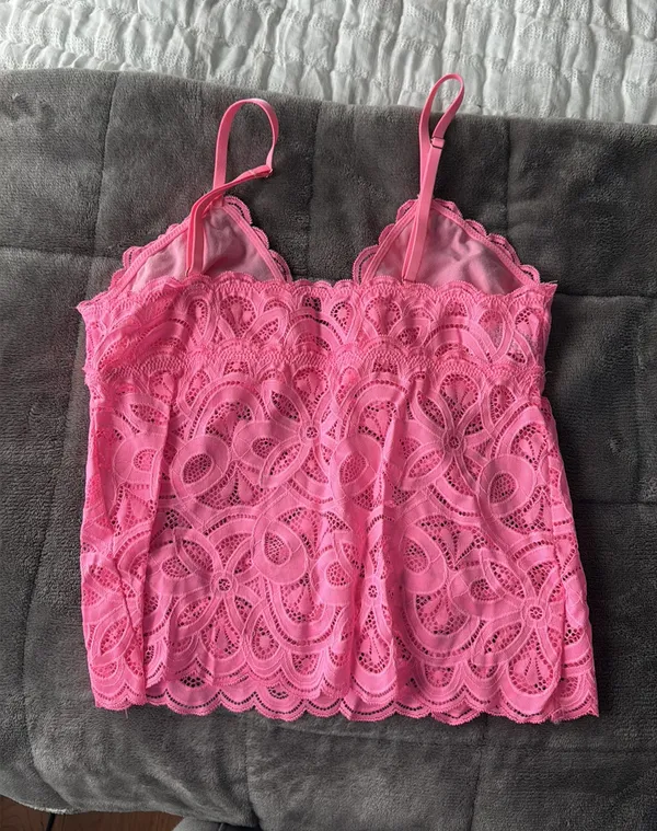 Aerie Top Lace Bralette Pink - Image 2