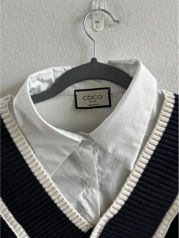 Coco amoni sweater shirt top Navy Blue Size Small Size M - Image 4