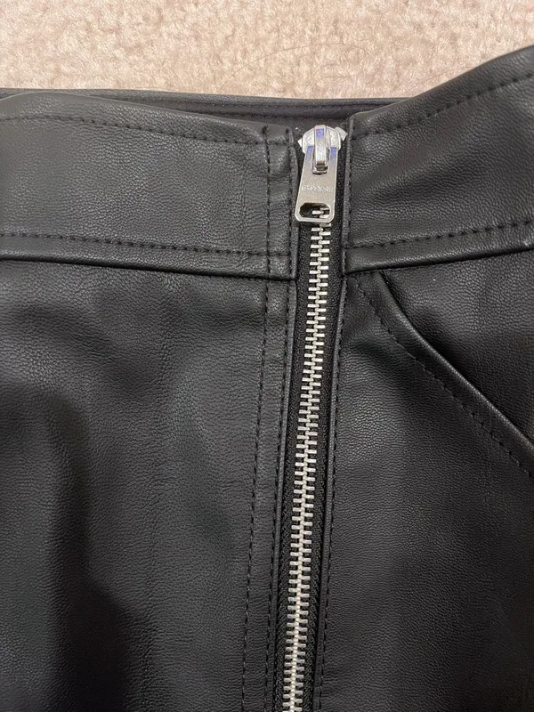 Faux Leather Mini Skirt - Image 3