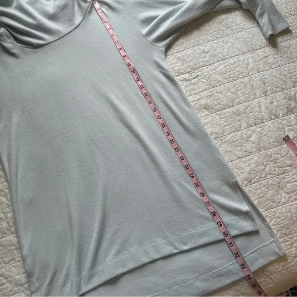 Anthropologie Maeve Cowl Neck Long Sleeve Tunic Style Sweater Light Blue - Image 6