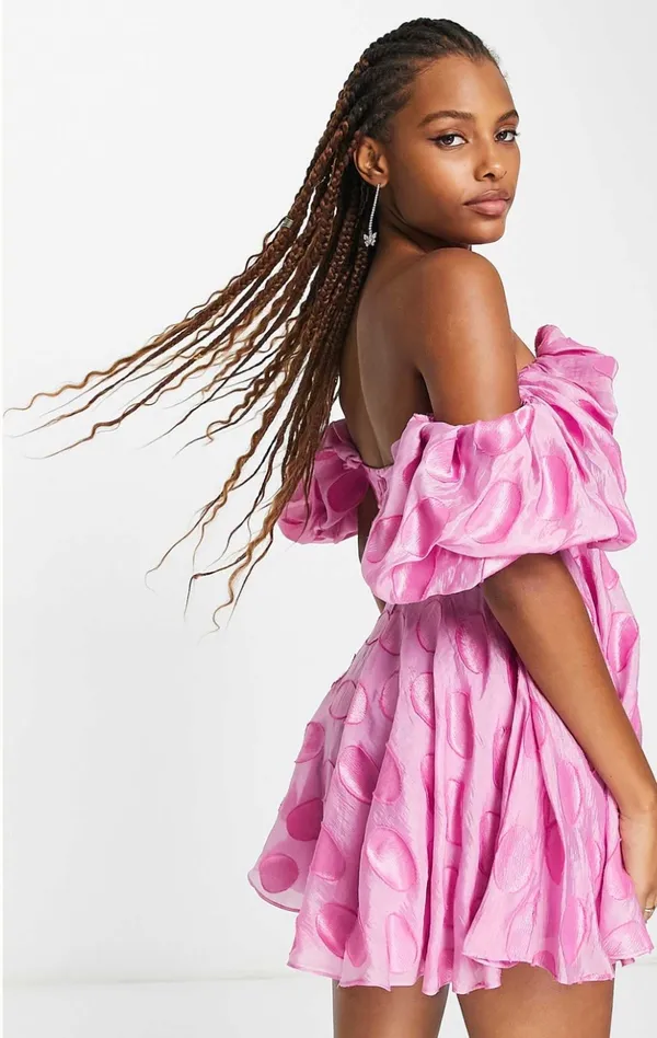 ASOS Polka Dot Puff Sleeve Dress - Image 2