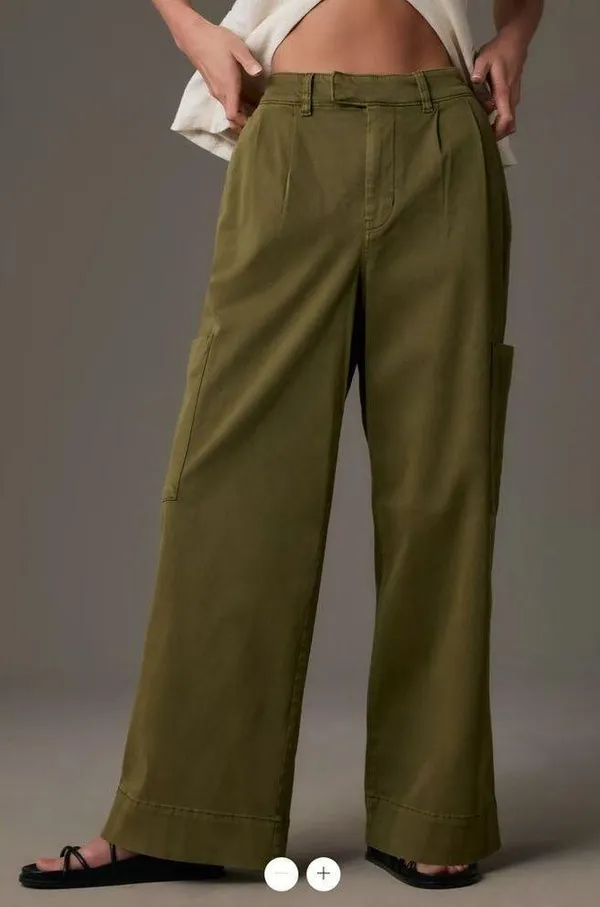 Anthropologie Pilcro Pleated Wide-Leg Cargo Pants - Image 2
