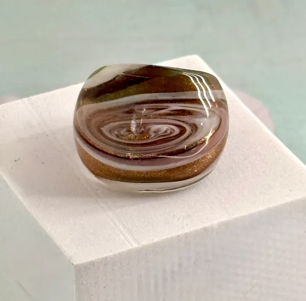 Murano Glass Ring, Size 7 (121) Brown - Image 2