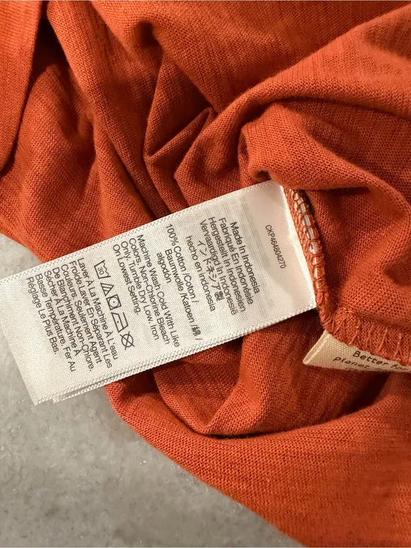 NWOT Madewell Size S Burnt Orange V Neck Short Sleeve Slub Cotton Tee Shirt - Image 9
