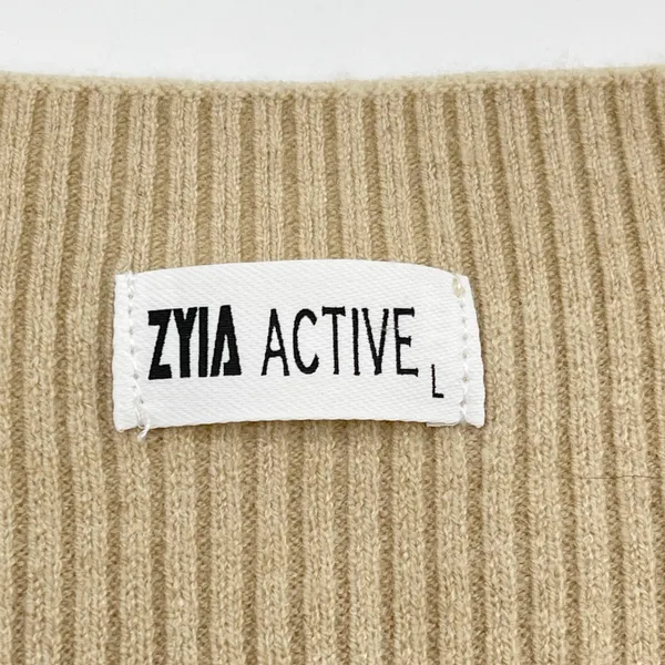 Zyia Active‎ Delphine Ribbed Sweater Women Large Ecru Minimal Athleisure Scandi - Image 8