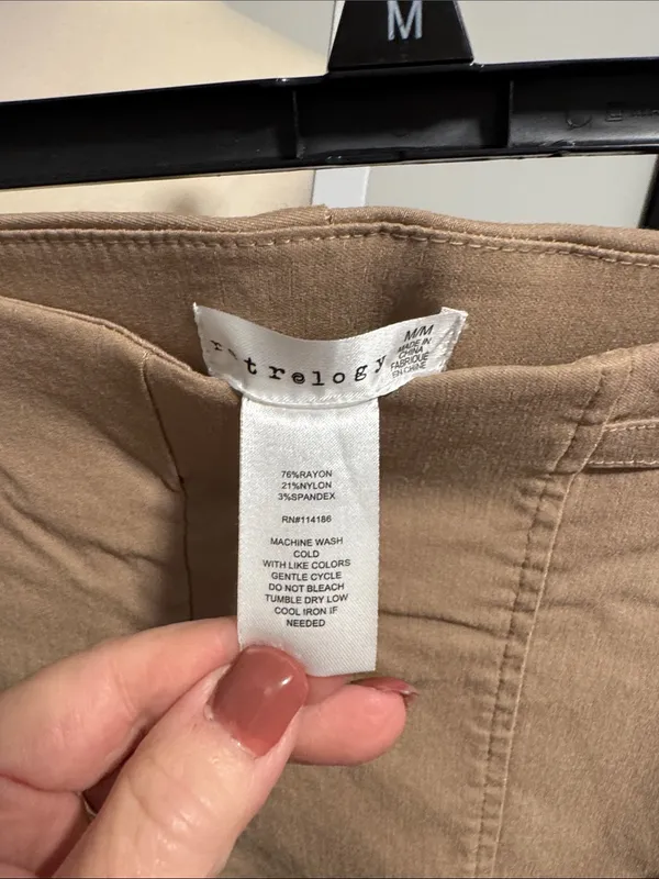 High-Rise Skinny Pants in Tan - Image 2