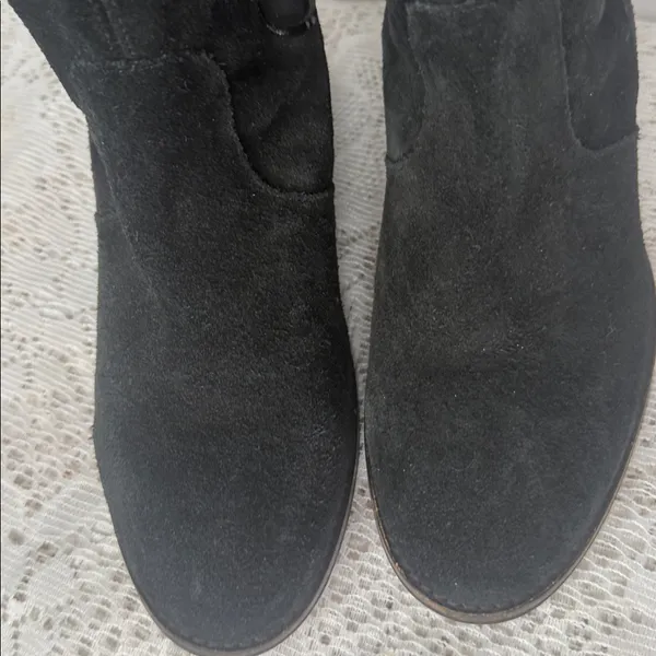 Modern Vintage suede leather black knee high made in Spain boots sz 8 - Image 4