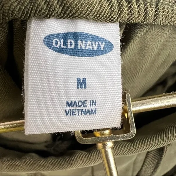 Old Navy Cargo Pants Women M Olive Green Drawstring Relaxed Ankle Utility Casual - Image 7