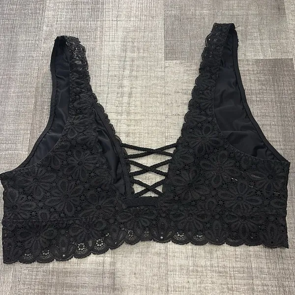 Victoria's Secret lace bralette black strappy front medium - Image 7