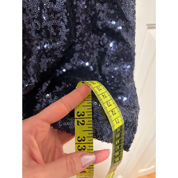 Lulus Women's Navy Blue Sequin Mini Cocktail Dress 3/4 Sleeve Size S - Image 5