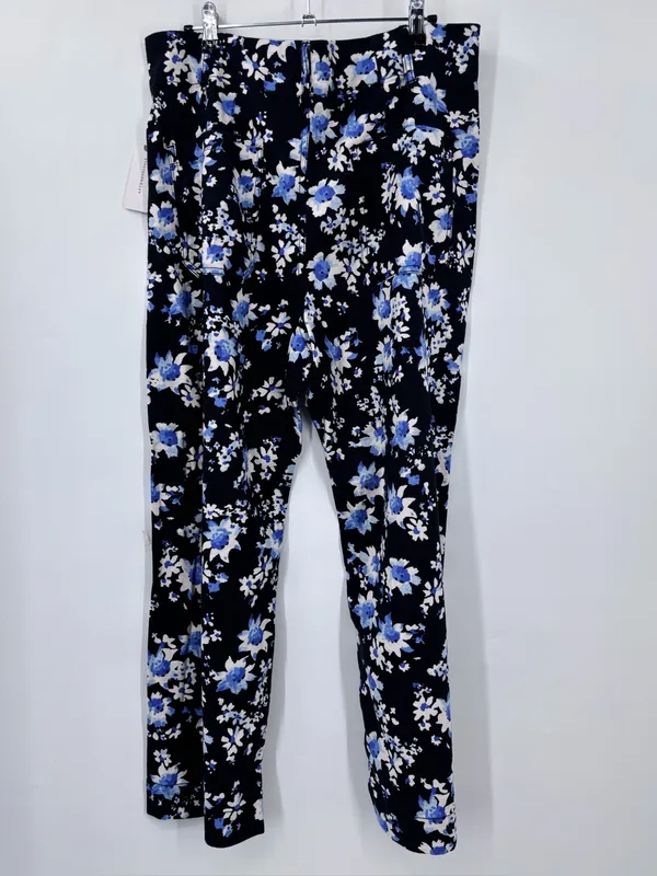 Anthropologie Black Floral Cropped Wide-Leg Pants - Image 5