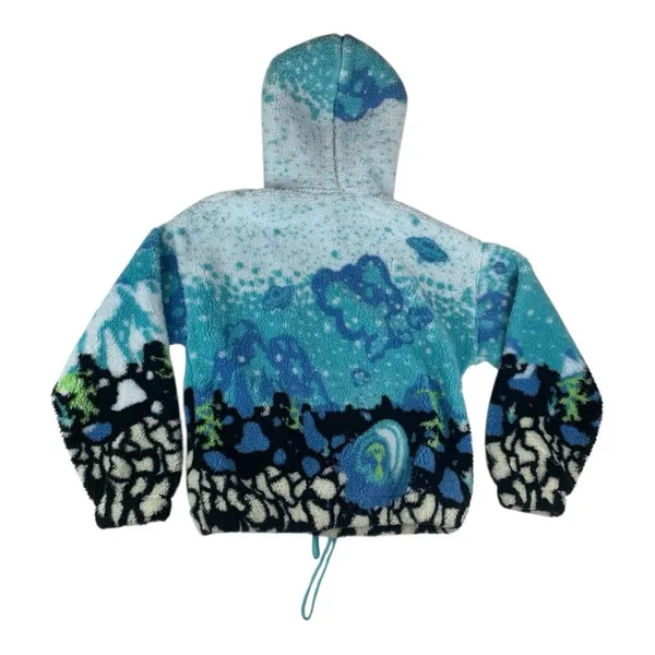 ALAB size medium alien encounter Blue and White Fleece hoodie - Image 3